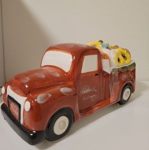NEW Fall Theme Truck Cookie Jar